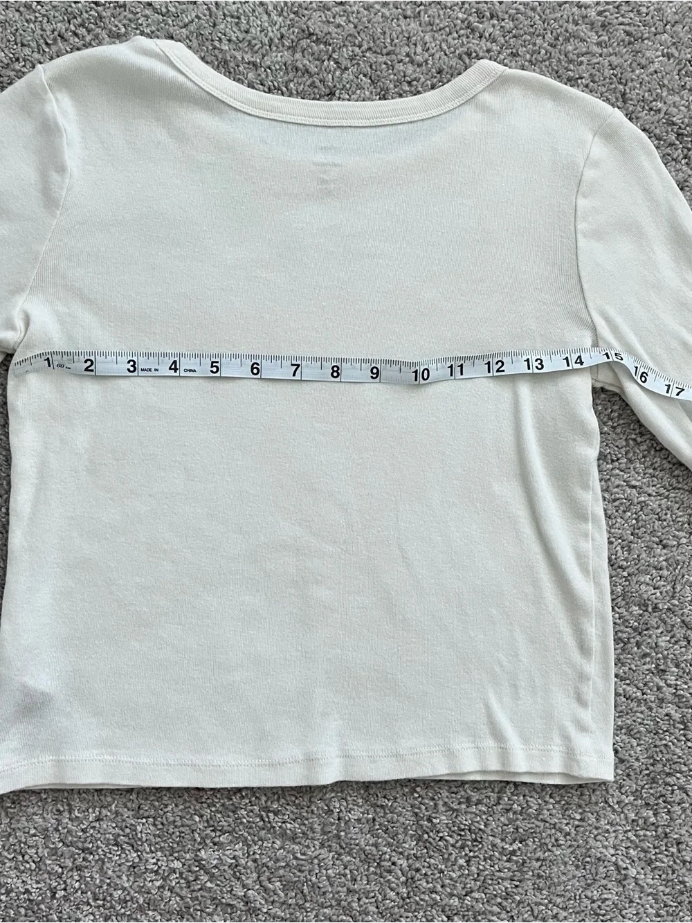 GAP Cotton Cream Long-Sleeve Shirt with Small Heart Accent